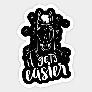 It Gets Easier Outline White Sticker